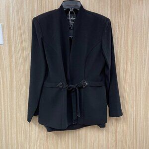 Positive Attitude Black Beaded Top & Jacket Set Size 12 Petite